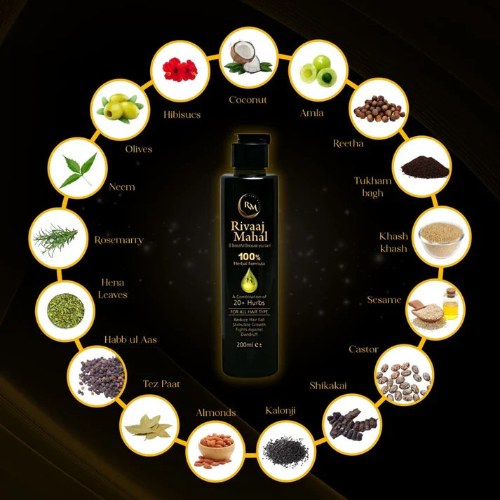 Rivaaj Mahal 20+ Herb Hair Oil - 200ml Rivaaj Mahal