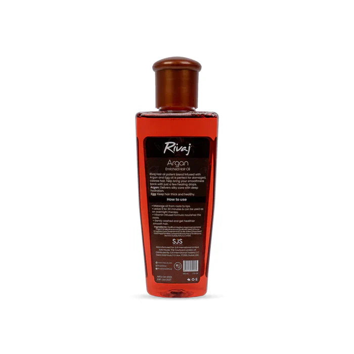 Rivaj UK Argan & Egg Enriched Hair Oil - 100ml Rivaj
