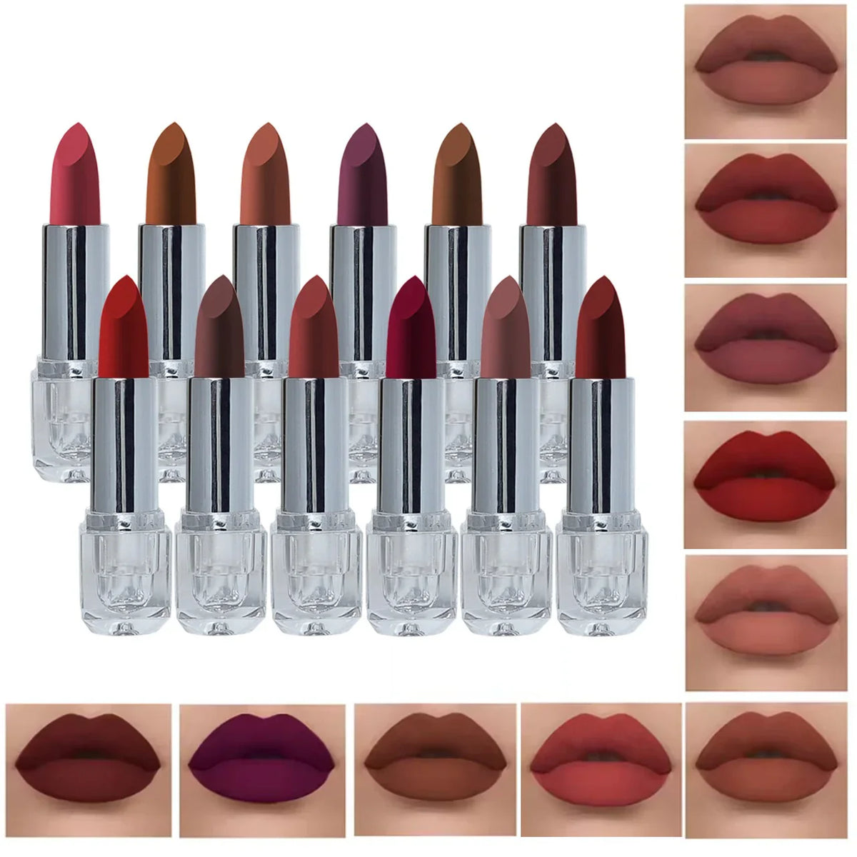Romantic Bird Velvet Matte Lipstick Set - 12 Pcs Romantic Bird