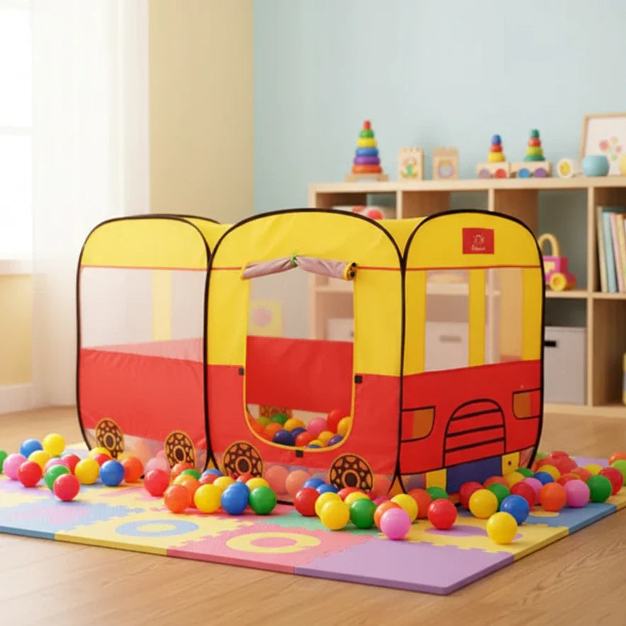 Pop Up House Tent | Bus Style Kids Play Tent Indoor & Outdoor Cosmia.pk