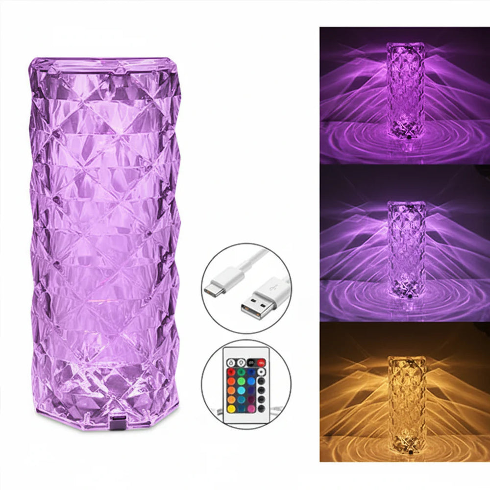 Diamond Rose Crystal Lamp 16 Color Changing with remote Cosmia.pk