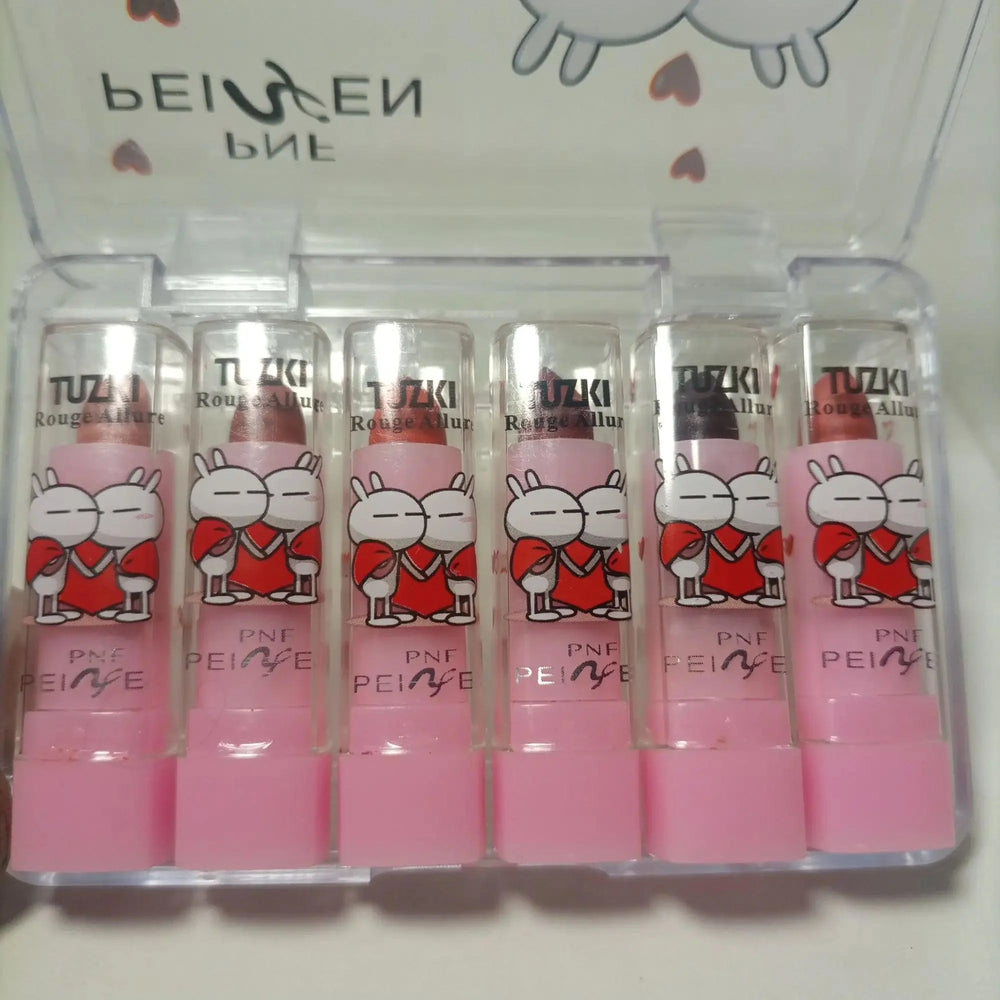 6 Pcs Beautiful Pocket Size Lipstick Tuzki