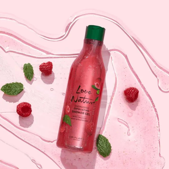 Oriflame Love Nature Energising Exfoliating Shower Gel with Organic Mint & Raspberry - 250ml Oriflame