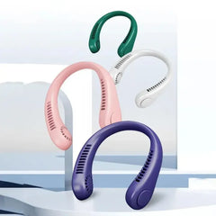 Portable Bladeless Neck Fan – USB Rechargeable 360° Cooling Hanging Cosmia.pk
