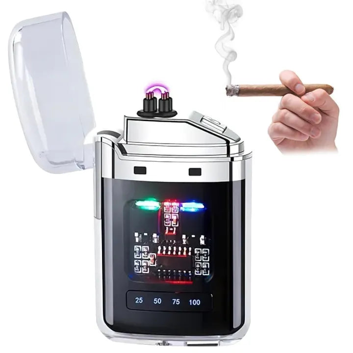 Dual Arc Electric Lighter USB Rechargeable Windproof Flameless Plasma Cosmia.pk