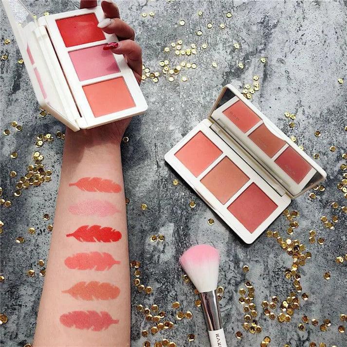 3 Colors Kaxier Blush Palette With Brush (original made in korea ) Kaxier