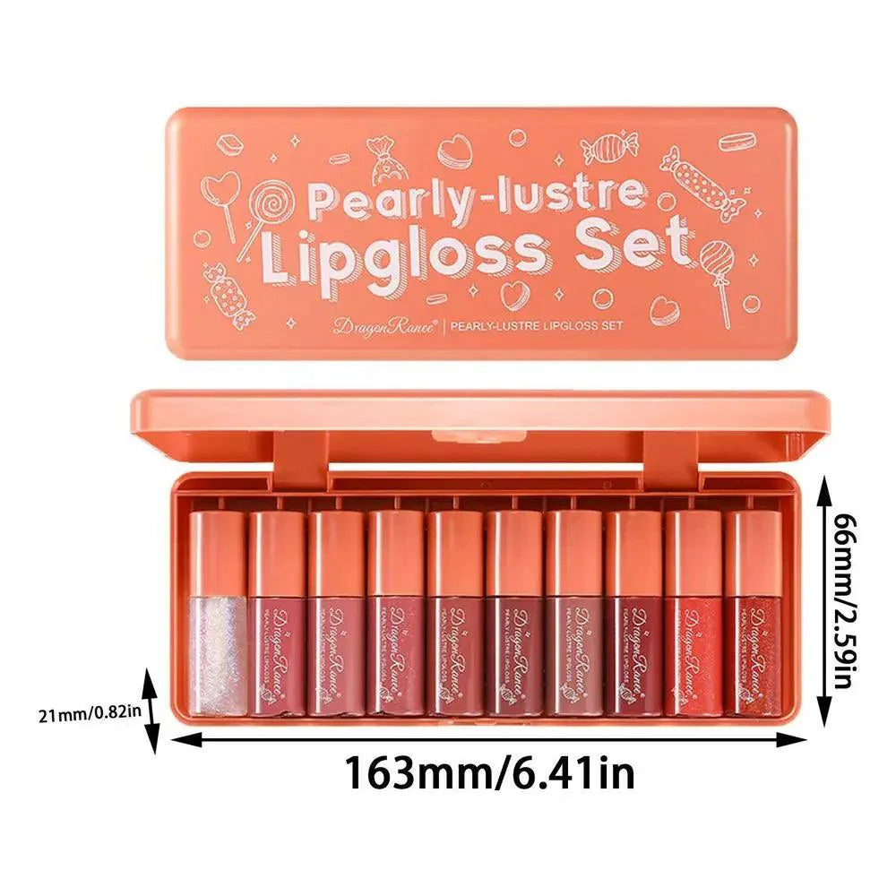 10pcs Dragon Ranee Pearly Lustre Lip Gloss Set Dragon Ranee