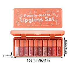 10pcs Dragon Ranee Pearly Lustre Lip Gloss Set Dragon Ranee
