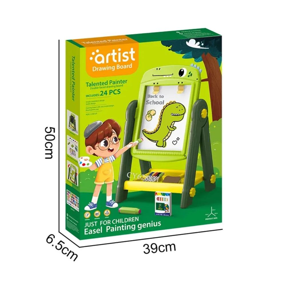 Artist Easel Drawing Board for Kids Dual Sided Magnetic with Painting Cosmia.pk