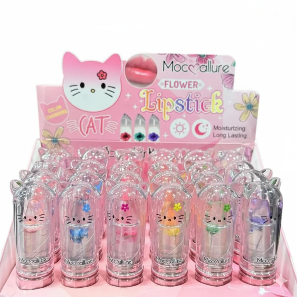 Mocallure Cat Theme Flower Jelly Transparent Lipstick Mocallure