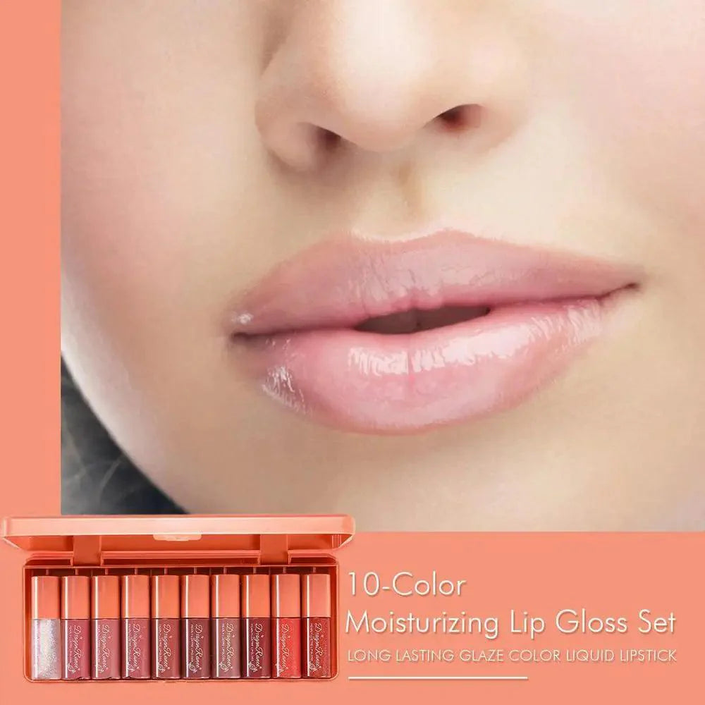 10pcs Dragon Ranee Pearly Lustre Lip Gloss Set Dragon Ranee