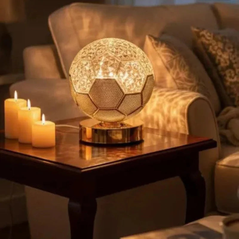 LED Crystal 3D Football Table Lamp Cosmia.pk