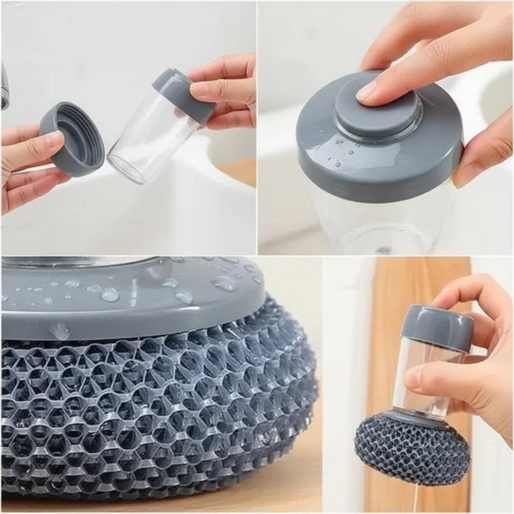 Kitchen Soap Dispensing Palm Multifunctional Pressing Cleaning Brush Cosmia.pk