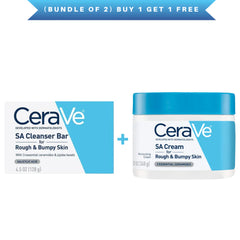 Cerave (Bundle of 2) SA Cream with SA Cleanser Bar for Rough & Bumpy Skin CeraVe