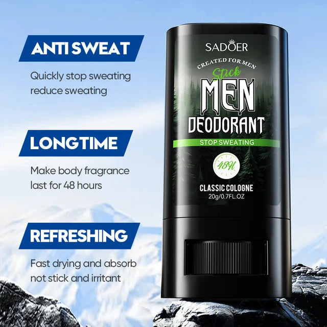SADOER Men's Anti Sweating Cream Stick Deodorant Classic Cologne Sadoer
