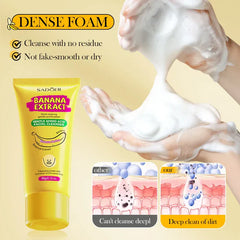 SADOER Banana Facial Cleanser Deep Cleaning Oil-Control Whitening Brightening & Moisturizing Face Wash - 60g Sadoer