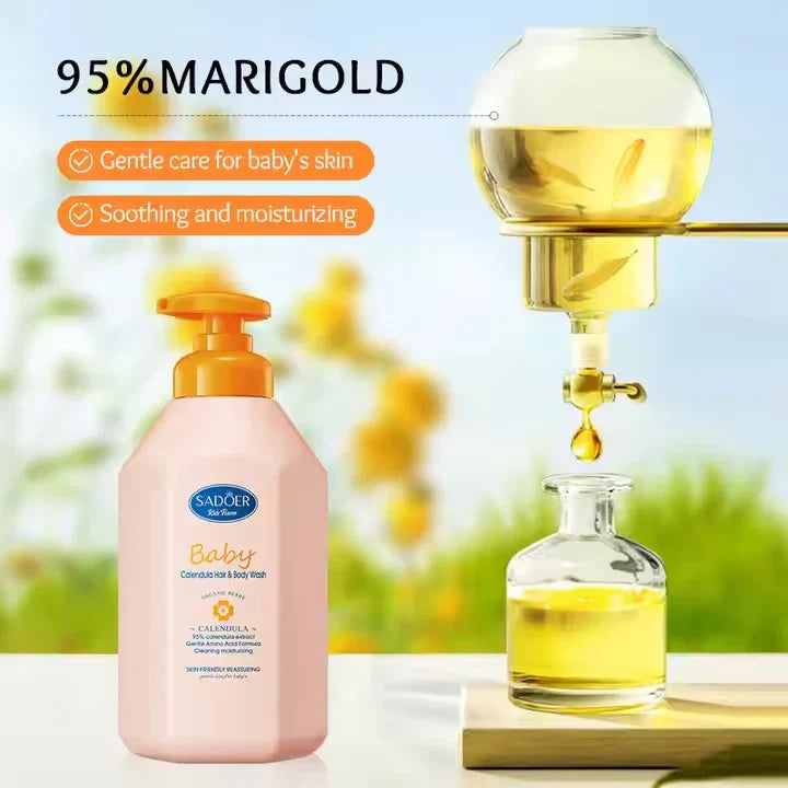 SADOER Baby Calendula Amino Acid Shampoo and Bath Gel - 600ml Sadoer