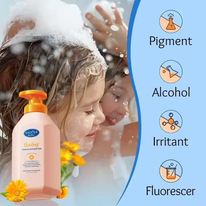 SADOER Baby Calendula Amino Acid Shampoo and Bath Gel - 600ml Sadoer