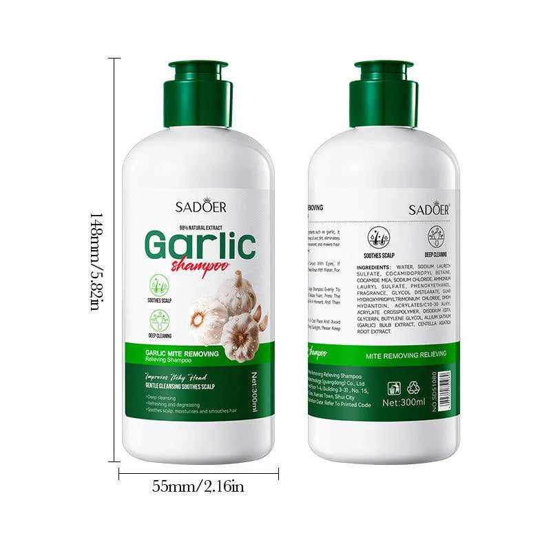 SADOER Natural Extract Shampoo Scalp Cleansing Oil-control Garlic Shampoo - 300ml Sadoer
