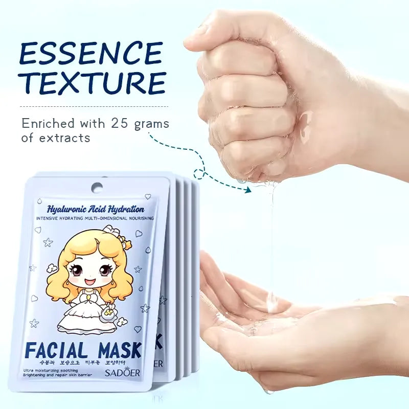 SADOER Pack of 06 Princess Hyaluronic Acid Collagen Face Mask Sadoer