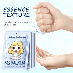 SADOER Pack of 06 Princess Hyaluronic Acid Collagen Face Mask Sadoer