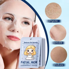 SADOER Pack of 06 Princess Hyaluronic Acid Collagen Face Mask Sadoer