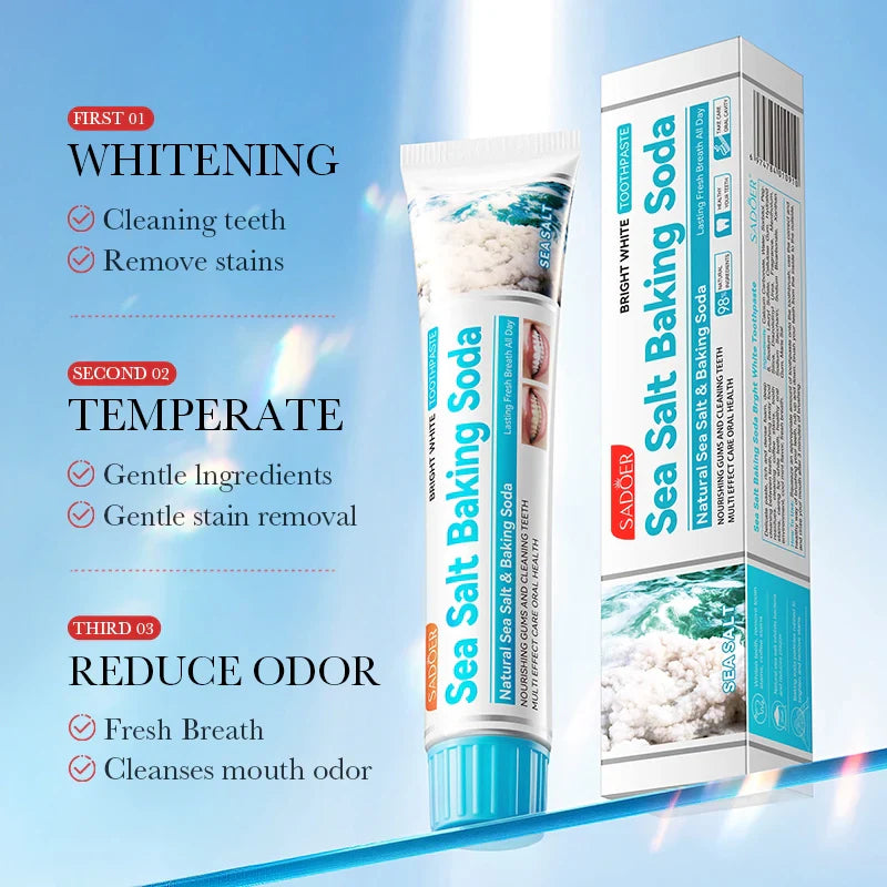 SADOER Sea Salt Baking Soda Toothpaste Oral Care Fresh Breath - 100g Sadoer