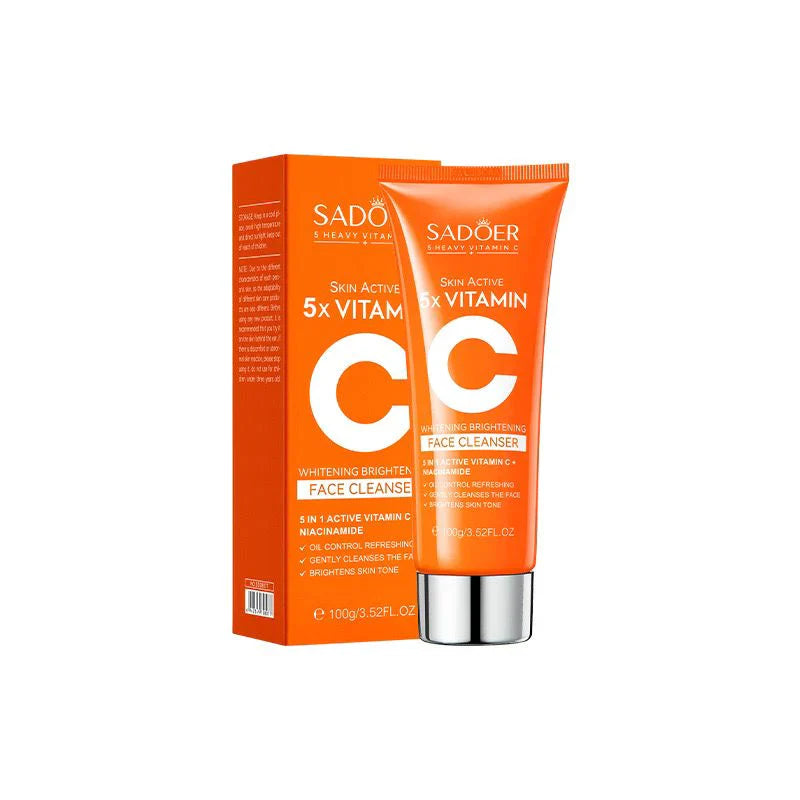 SADOER Skin Active 5x Vitamin C Whitening Brightening Face Cleanser - 100g Sadoer