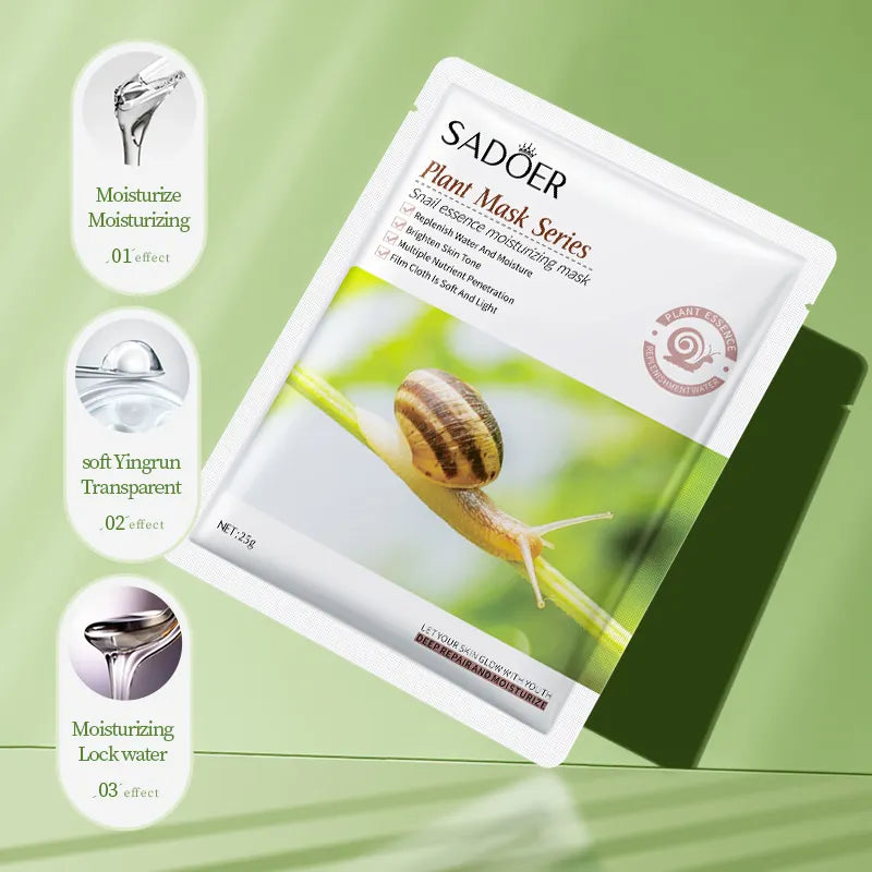 SADOER Snail Essence Moisturizing Face Sheet Mask - 25g Sadoer