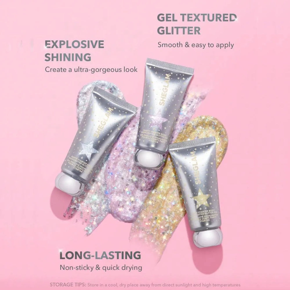 SHEGLAM Party Starter Body Highlighter Glitter Gel 3Pcs Set Sheglam