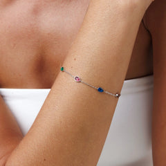 Silver Multi stone Bracelet Cosmia