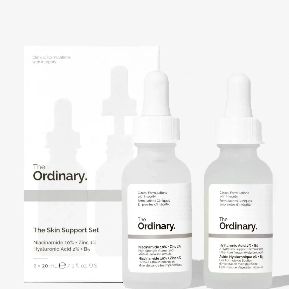 The Ordinary Hyaluronic Acid with 2% + B5 (30 ml) and Niacinamide 10% + Zinc 1% (30 ml) Facial Kit The Ordinary