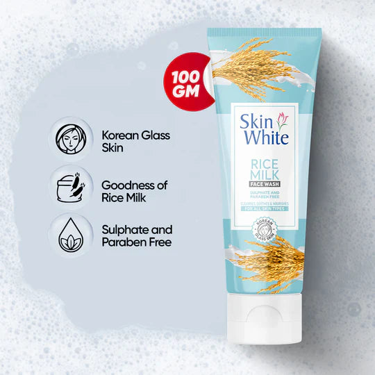 Skin White Rice Milk Face wash (Sulphate & Paraben Free) Skin White