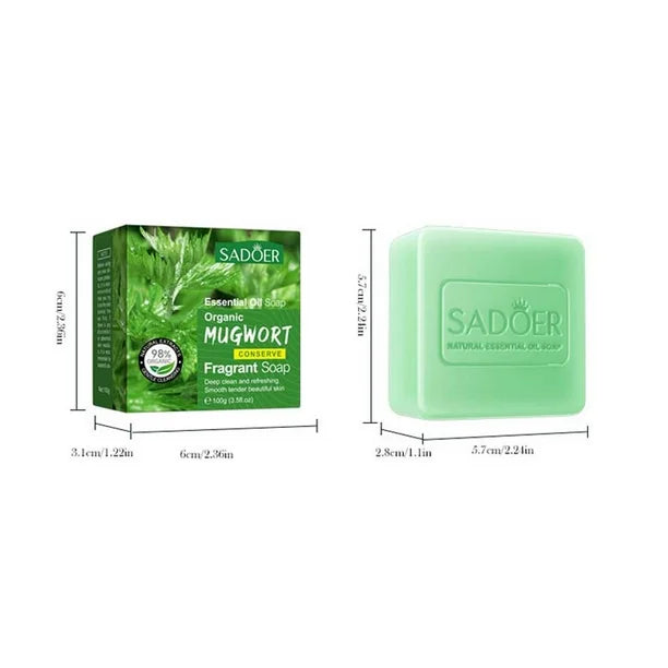 Sadoer Essential Oil Soap Organic Mugwort Conserve Fragrant Soap - 100g Sadoer