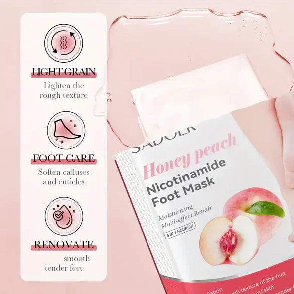 Sadoer Honey Peach Nicotinamide Moisturizing Foot Mask Sadoer