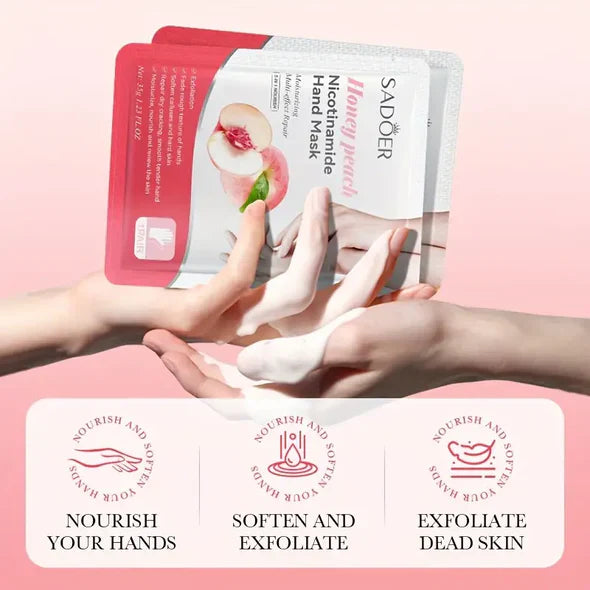 Sadoer Honey Peach Nicotinamide Moisturizing Hand Mask Sadoer