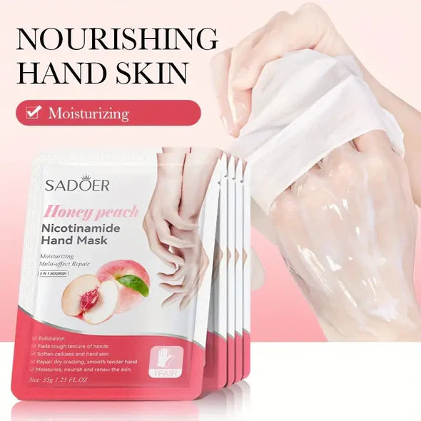 Sadoer Honey Peach Nicotinamide Moisturizing Hand Mask Sadoer