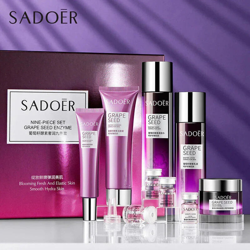Sadoer 9in1 Grape Seed Enzyme Skin Care Kit Sadoer