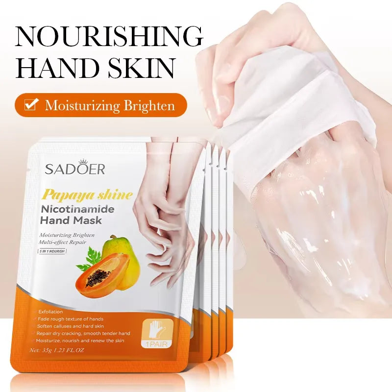 Sadoer Papaya Shine Nicotinamide Whitening Hand mask 35g Sadoer