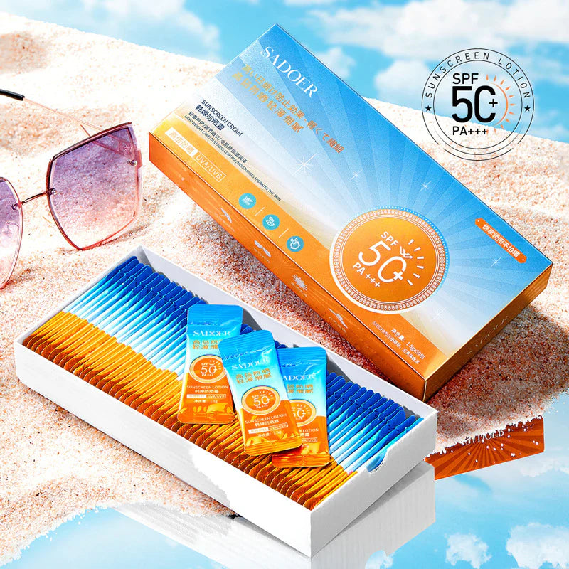 Sadoer SPF50 Sunscreen Cream Pack Of 50 Sachet In Box Sadoer
