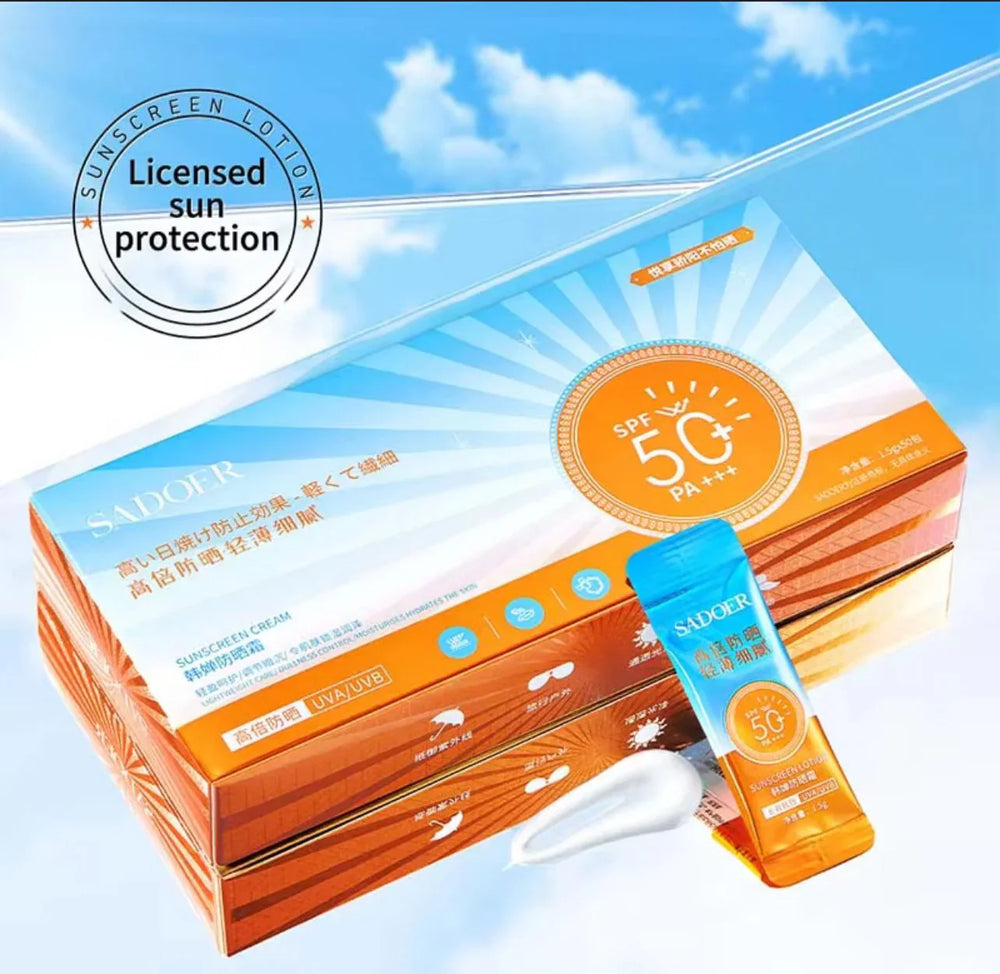 Sadoer SPF50 Sunscreen Cream Pack Of 50 Sachet In Box Sadoer