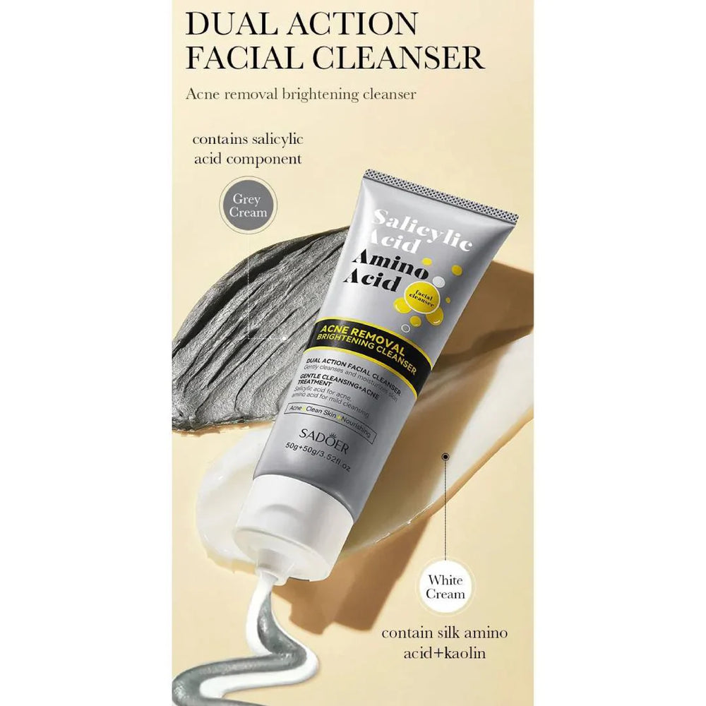 Sadoer Salicylic Acid Amino Acid Acne Removal Brightening Dual Action Facial Cleanser 50g Sadoer