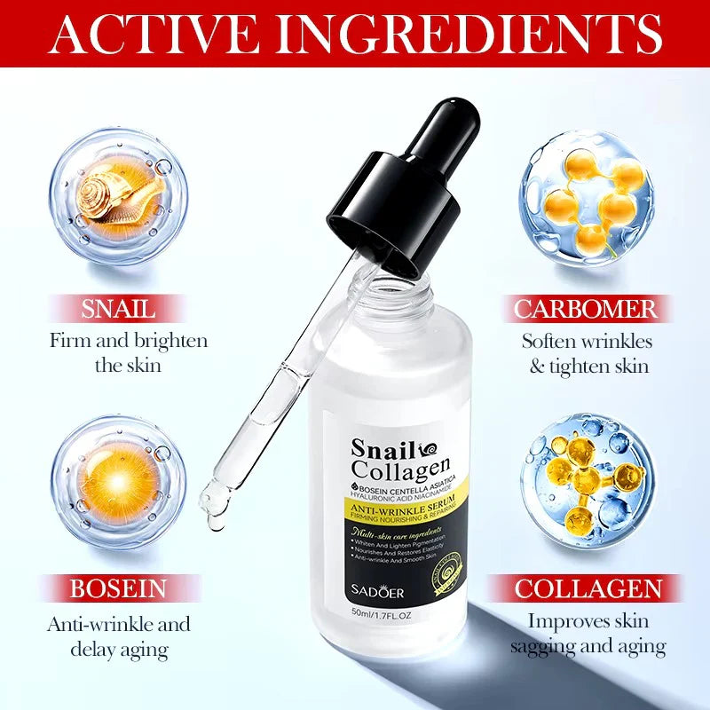 Sadoer Snail Collagen Anti Wrinkle Face Serum - 50ml Sadoer