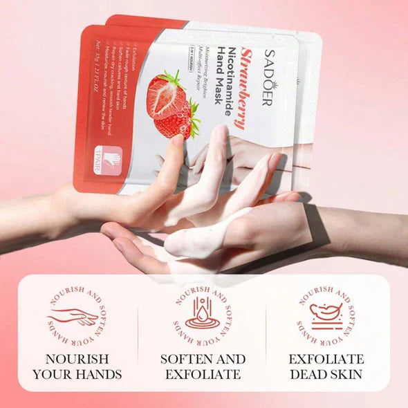 Sadoer Strawberry Nicotinamide Moisturizing Hand mask Sadoer