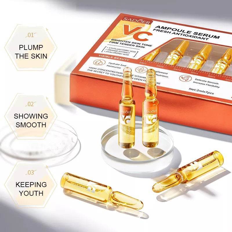 Sadoer VC Whitening Anti Wrinkle Ampoule Face Serum - 7Pcs Sadoer