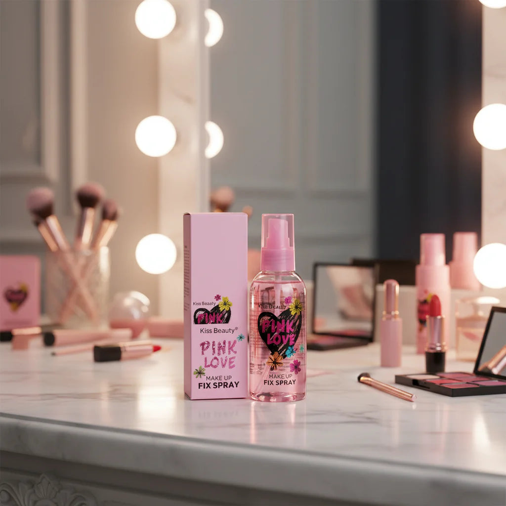 Kiss Beauty Pink Love Makeup Fix Spray Kiss Beauty