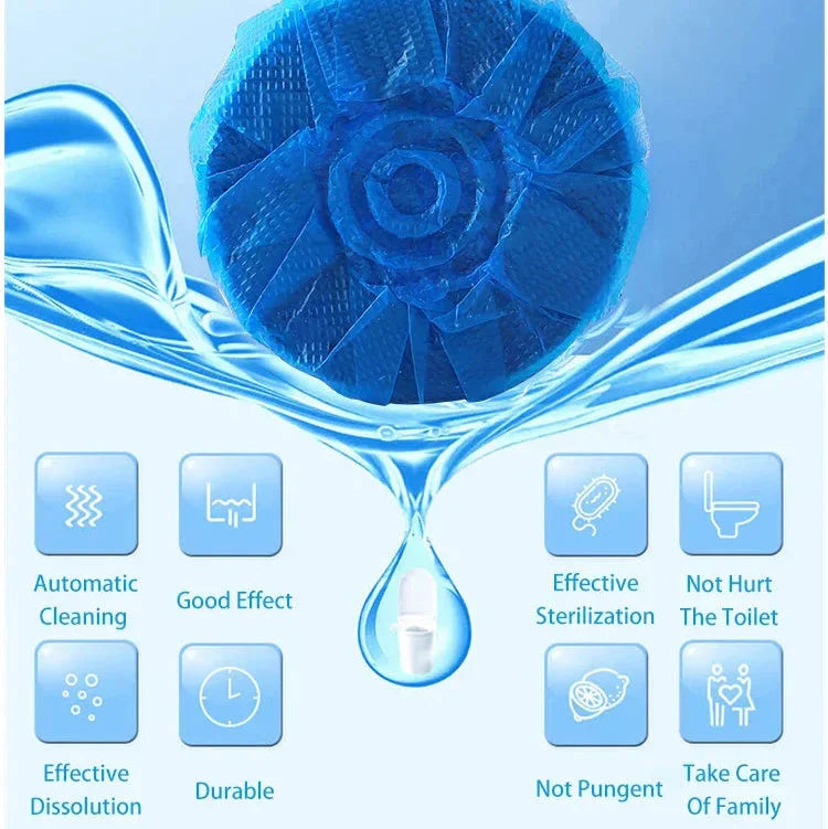 Blue Automatic Toilet Cleaner Stain Remover - 10 Tablets Cosmia.pk
