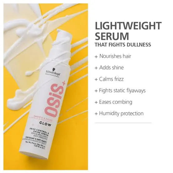 Schwarzkopf Osis+ Glow Frizz Control & Shine Serum - 50ml Schwarzkopf