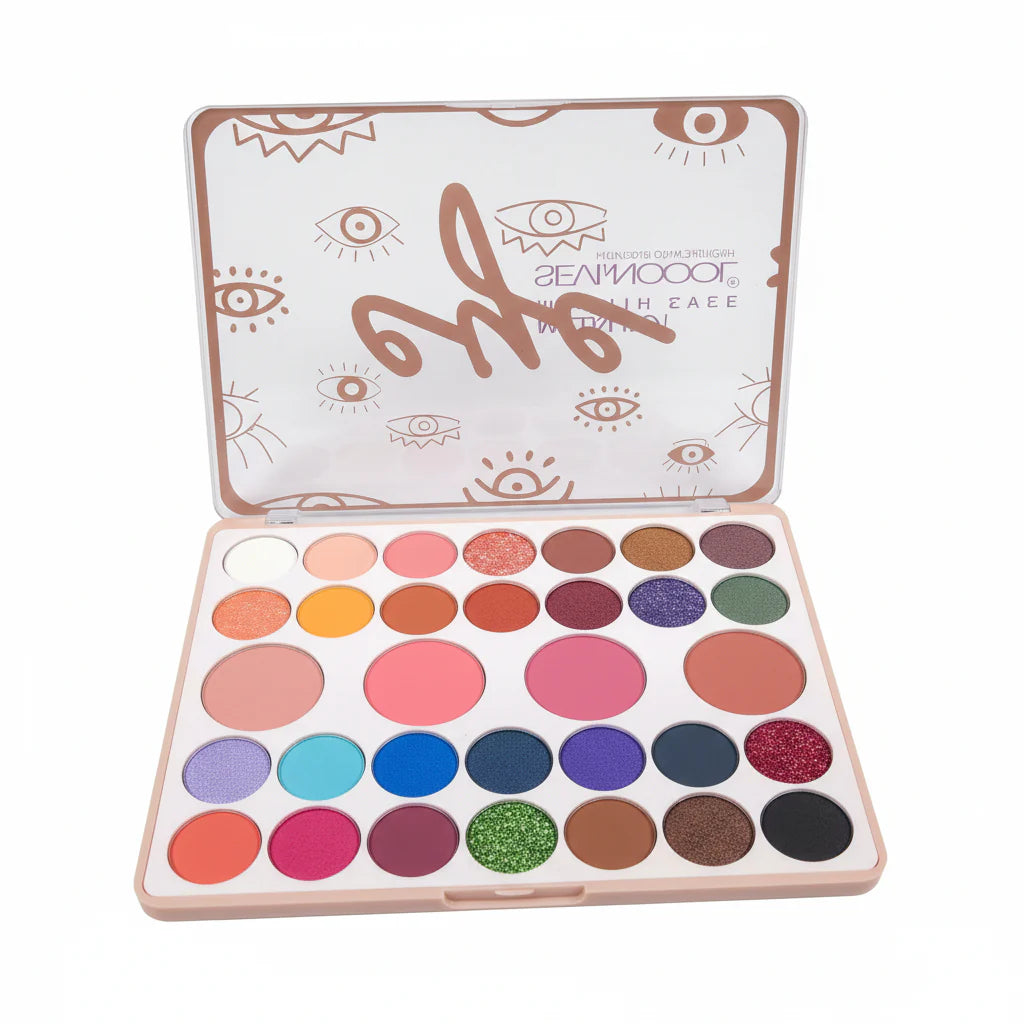 Sevencool 28 Color Eyeshadow & 4 Color Blusher Palette Seven Cool