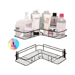 Bathroom & Kitchen Screw Punch Metal Corner Shelf Cosmia.pk